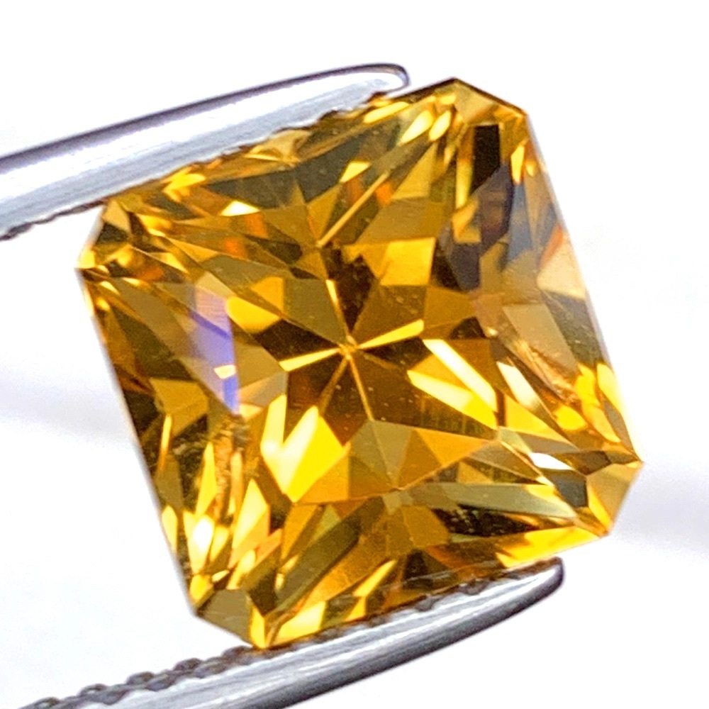 2.01 Cts Natural Orange Citrine Fancy Square Cut Brazil